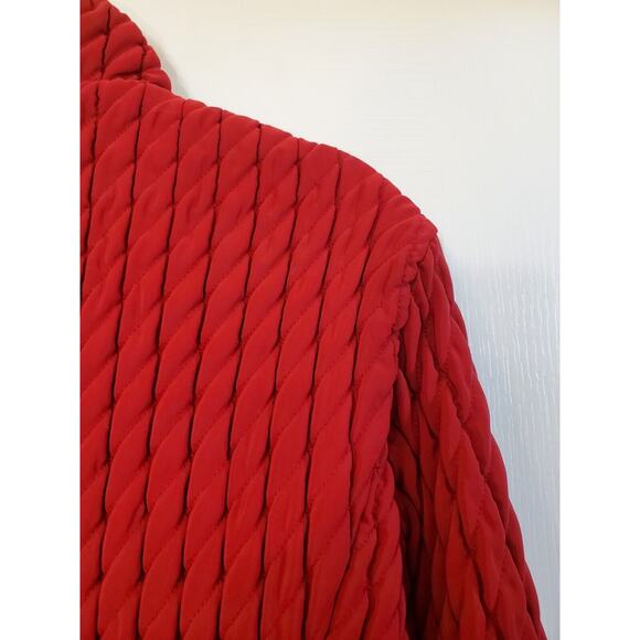 Gallery Crimson Quilted Full Zip Mid-Length Puffy Jacket Coat, Size Small/Medium - Picture 10 of 12